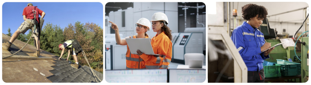 Factory auditors examine manufacturing process and workplace environment